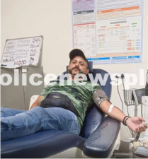 Blood Donation by Policeman