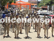 Police conducted Route March in Chikmagalur city