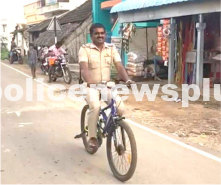 Police Inspector Patrolling by bicycle