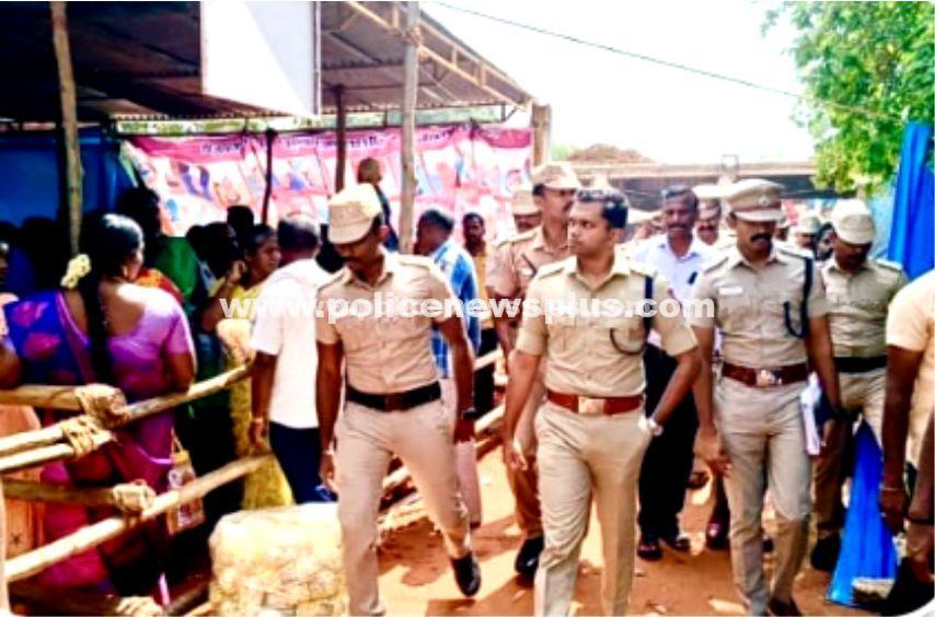 Security personnel conduct inspections ahead of the festival