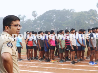Constable Fitness Test held in Kakinada District