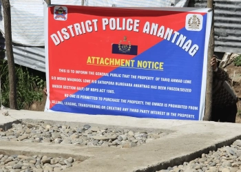 Anantnag Police seized Rs.75 lakh drug peddlers’ assets under the NDPS Act