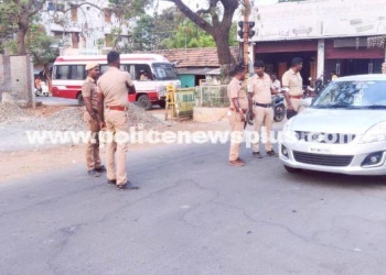 Police Conduct Patrol Near Nataraja Theater in Karaikudi