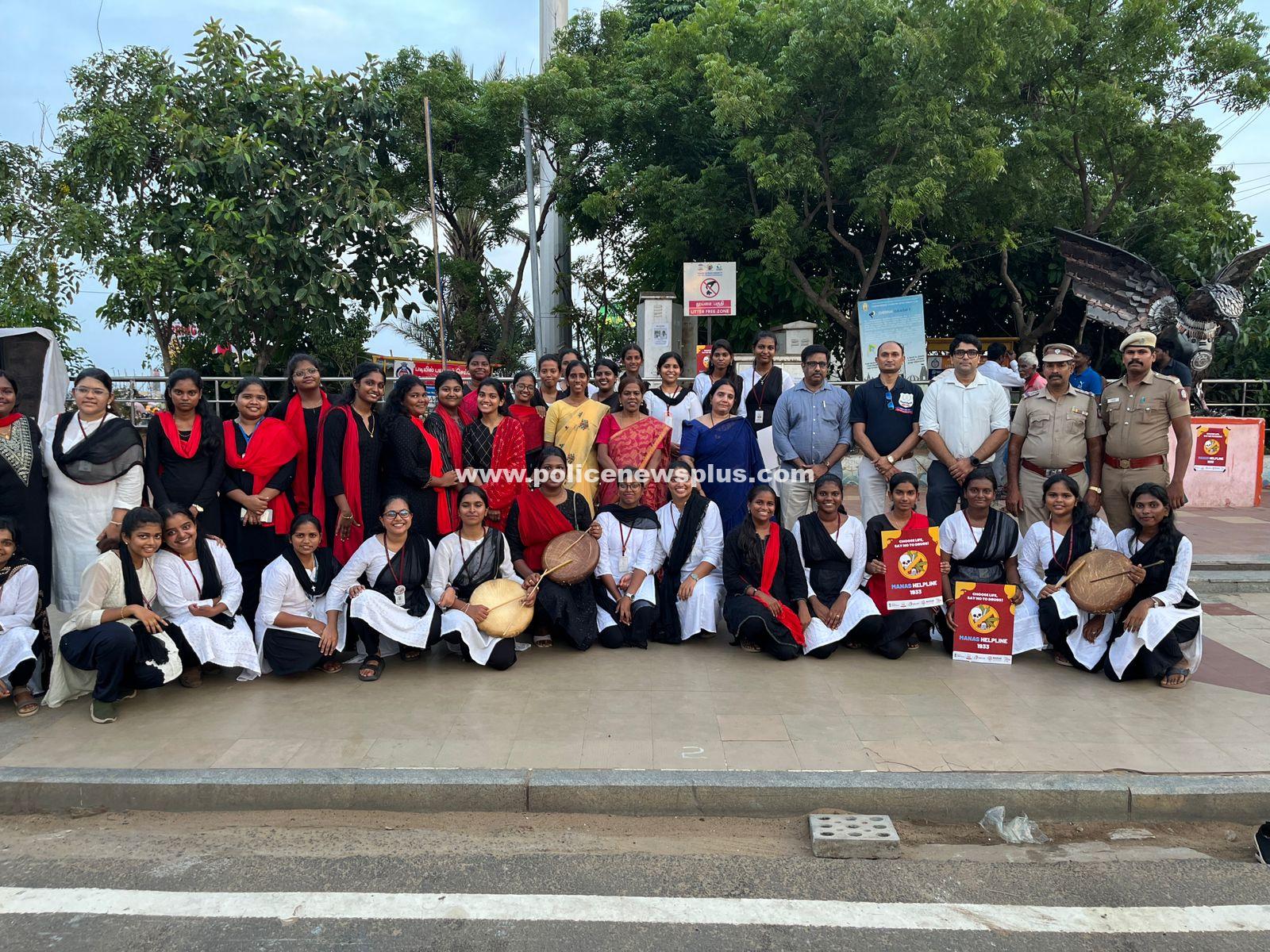 Drug Awareness Program Held at Besant Nagar Beach