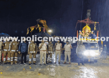 Hasanparthy Police Serve Amid Heavy Rain