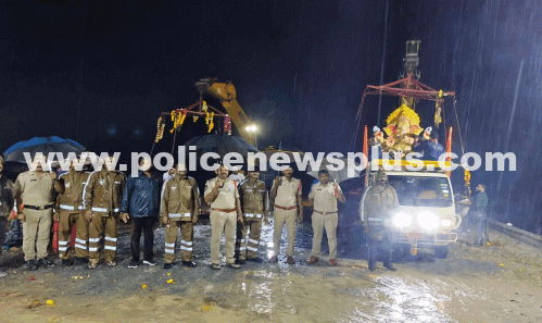 Hasanparthy Police Serve Amid Heavy Rain
