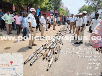 Traffic Police Crush 350 Modified Silencers